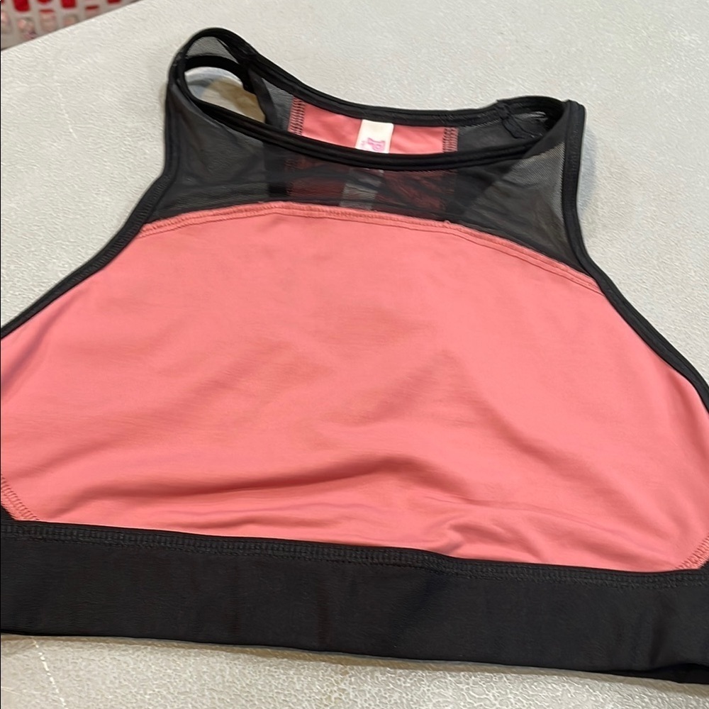 Women's Black and Pink Sports Bra